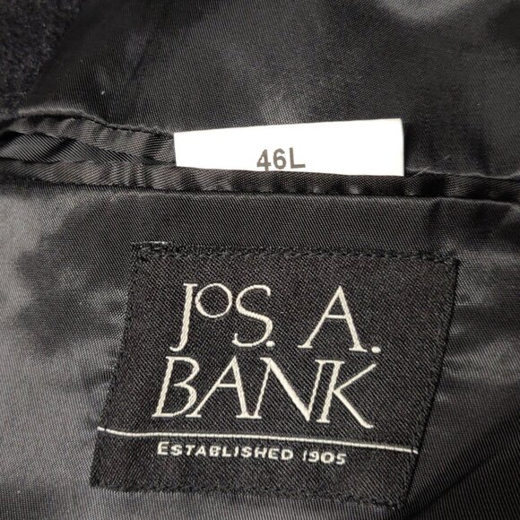 Jos. A. Bank Executive Collection Black 100% Wool Men's Top Coat SIZE 46L - Picture 10 of 11